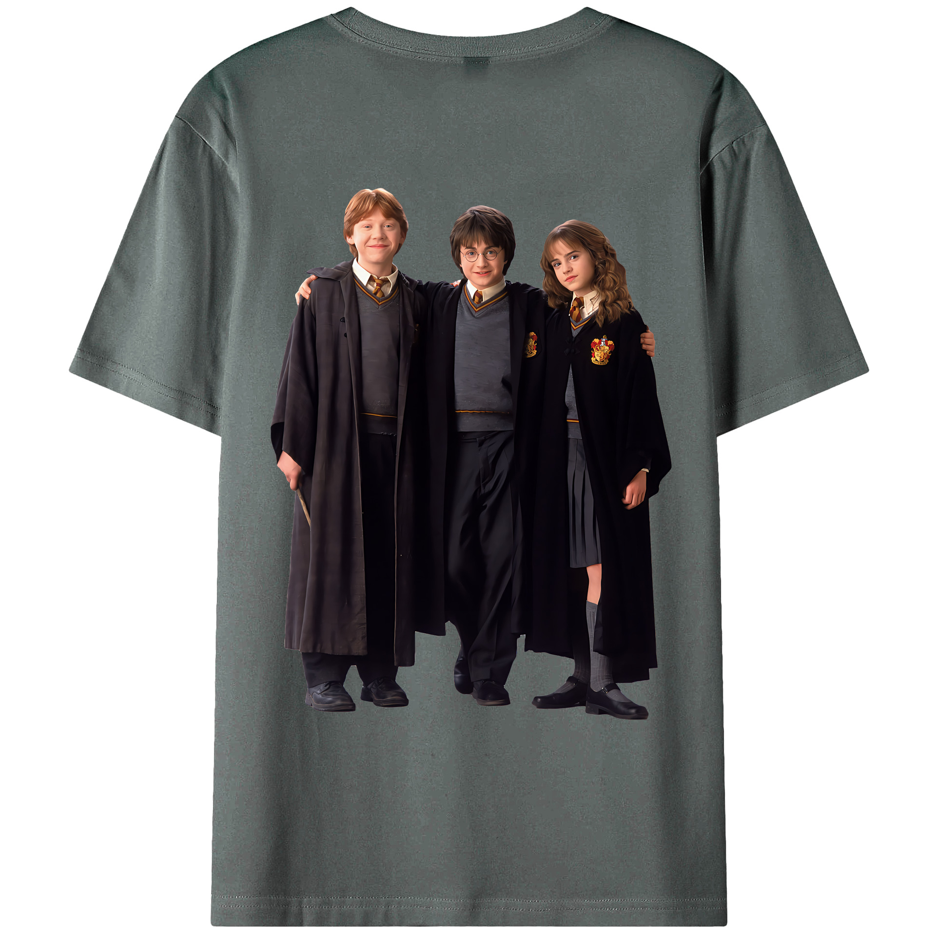 （画像用） Harry Potter ハリー・ポッターシリーズ 綿100％ メンズ半袖Tシャツ（バックプリント） 通気性